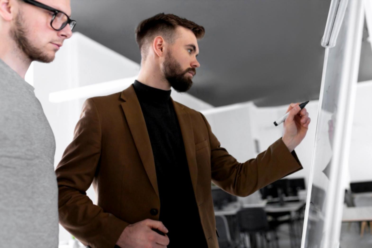 Modern workspace with financial planning tools and documents arranged professionally